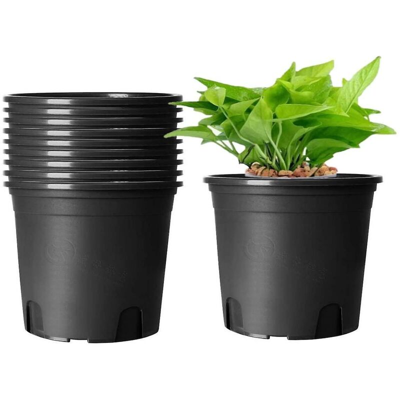 10 Stück Kunststoff-blumentöpfe, 16 Cm Dicke Pflanztöpfe, Pflanzgefäße, Töpfe Für Den Innenbereich (schwarz)
