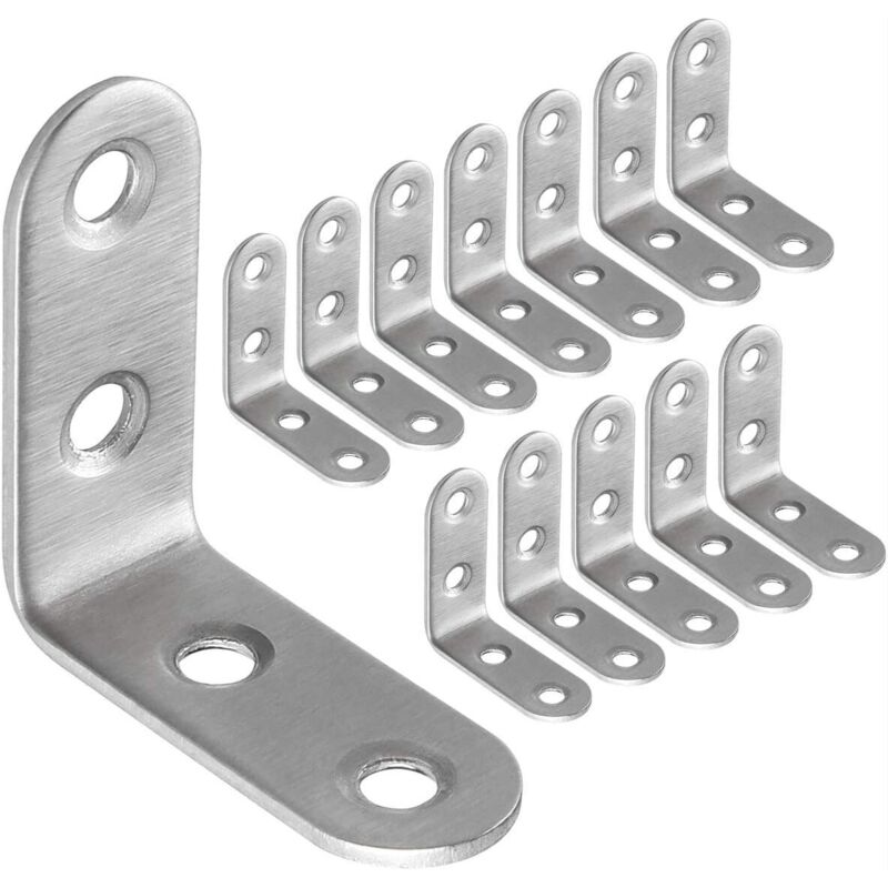 13 Edelstahl-befestigungswinkel 40 X 40 Mm, Eckverstärkungen Für Möbelbefestigung Und -reparatur, Verstärkung Von Verbindungen, Silber