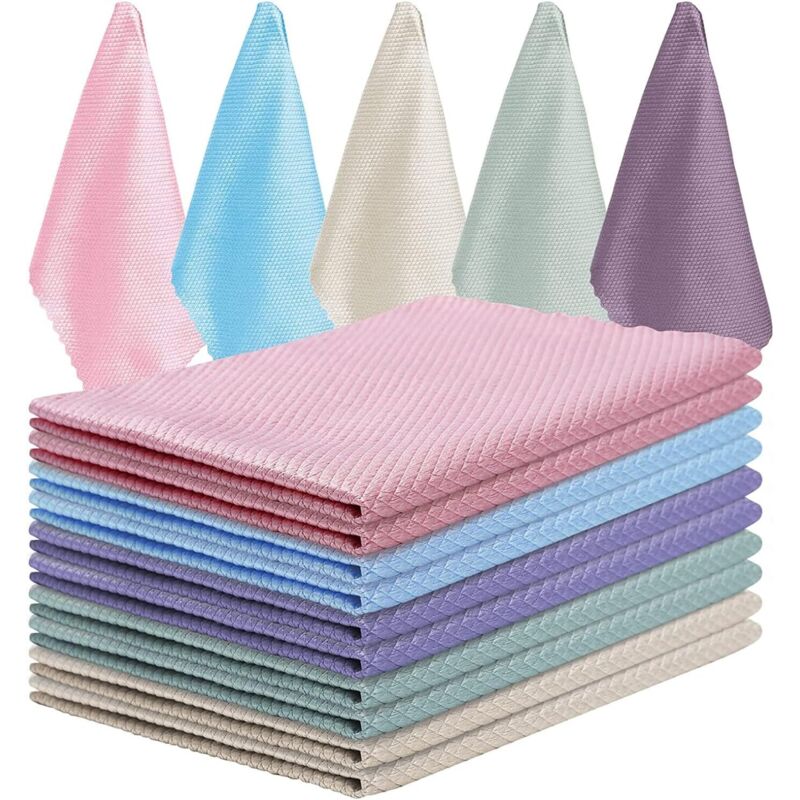 Mikrofasertücher, 10 Fischschuppen-reinigungstücher, 25 X 25 Cm, Umweltfreundliches, Wiederverwendbares Handtuch Zur Reinigung Von Autoscheiben Und Küchenglas (farbe Zufällig)