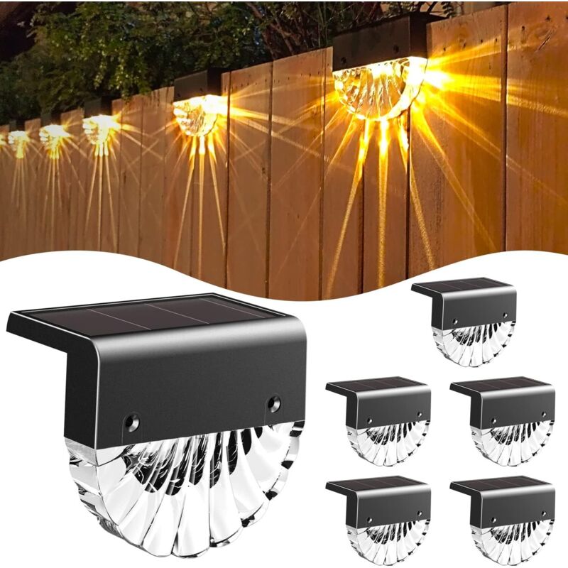 6er-pack Solar-außenleuchten – Warmweißes Und 7-farbiges Led-licht – Wetterfest (ip55) – Einfache Wand- Oder Bodenmontage – 6er-pack