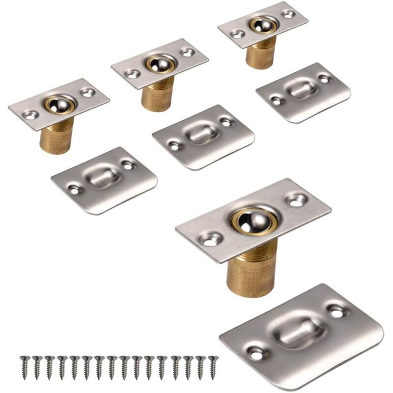 Kugelriegel, Verstellbarer Kugelverschluss, Edelstahl-kugelriegel Für Küchen-, Haushalts-, Kleiderschrank-, Schrank- Und Küchenschranktüren (4 Silberne Schachteln)