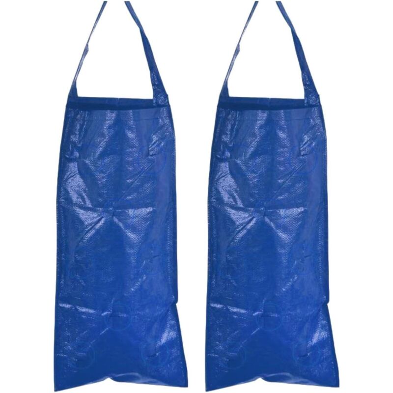 Set Mit 2 Blauen Erdbeer-pflanzsäcken Mit Mehreren Löchern Für Hof, Terrasse, Balkon, Garten Im Freien, 25 X 60 Cm (10 Löcher)