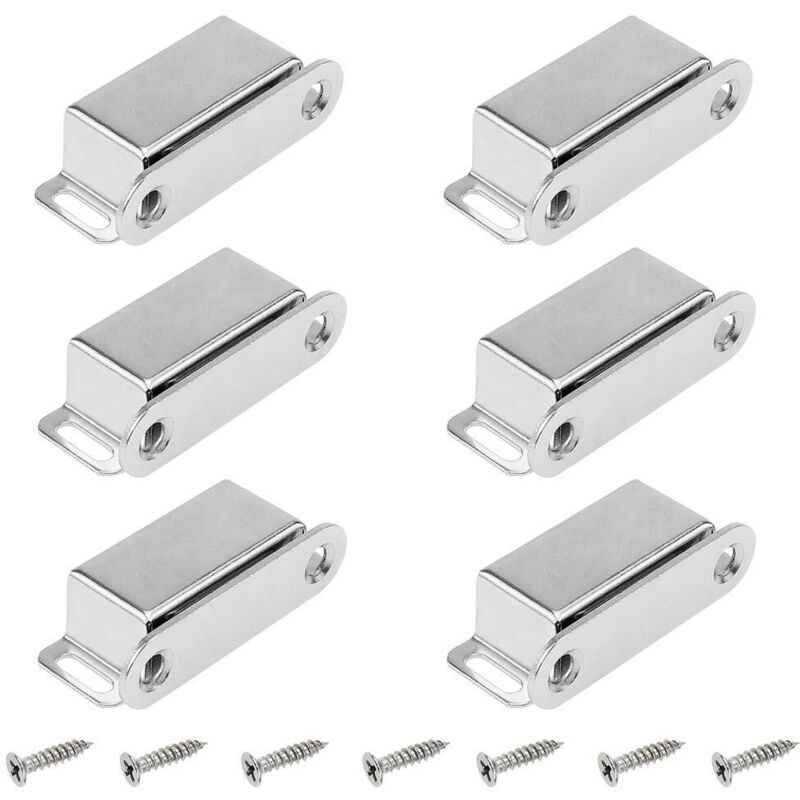 6 Stück Magnetische Türriegel Aus Edelstahl, Magnetverschlüsse Für Schranktüren Und Möbel, Starke Magnete Bis Zu 6 Kg, Inklusive Schrauben Für Schubladen
