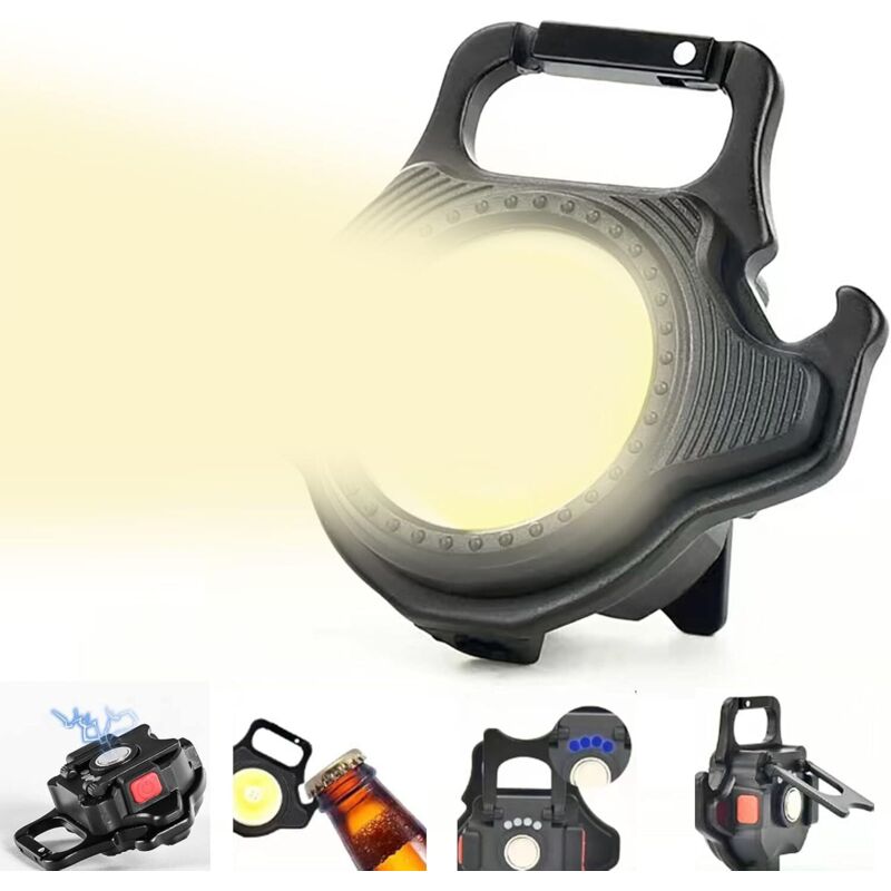 Mini-led-taschenlampe Mit Wiederaufladbarem Xrr-akku, Flaschenöffner Und Magnetfuß, 500 Mah Superhell Für Reparaturen, Notfälle, Gassigehen Und Camping