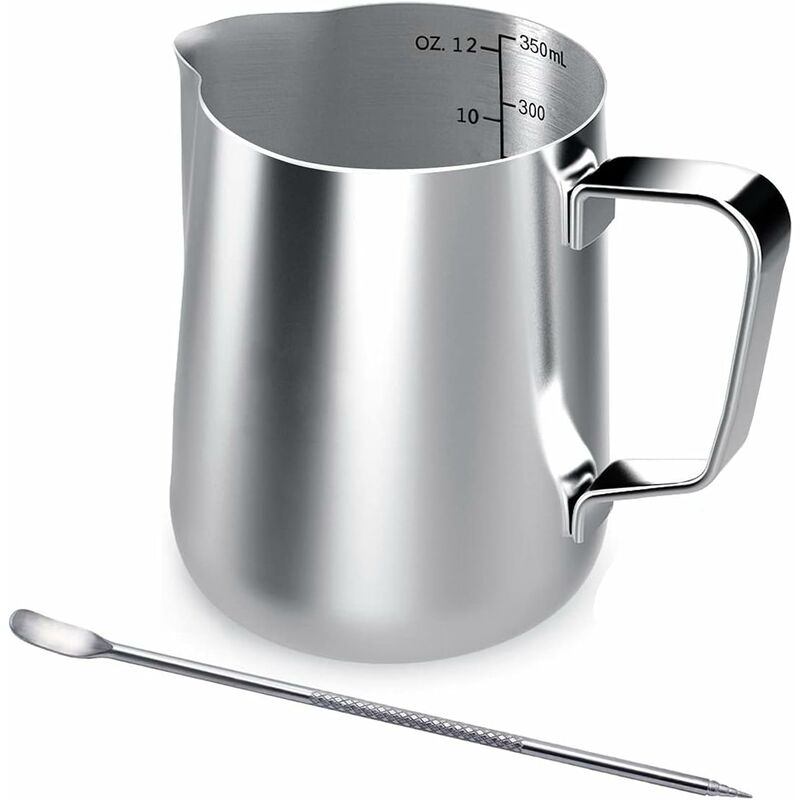 Milchkännchen Aus Edelstahl, 350 Ml, Freistehendes Kaffeemilchkännchen, Milchkanne