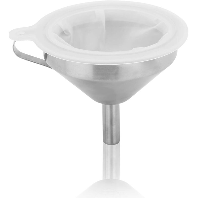 12,7 Cm Großer Küchen-trichter Aus Lebensmittelechtem Edelstahl Mit Herausnehmbarem 200-mesh-filter Und Siebtrichter Mit Griff Für Öle, Säfte, Wein, Kaffee, Tee, Milch, Marmelade.