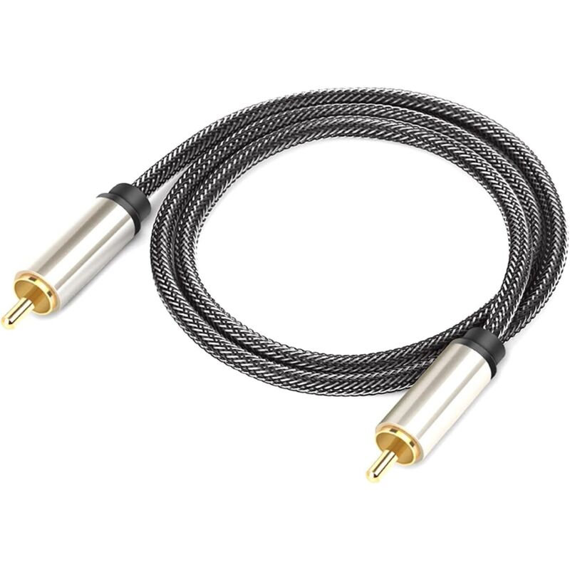 1,5 M Langes Koaxiales Digital-audiokabel – Cinch-stecker Auf Cinch-stecker – Reiner Kupferleiter – Vergoldet Für 5.1-hifi-anschluss