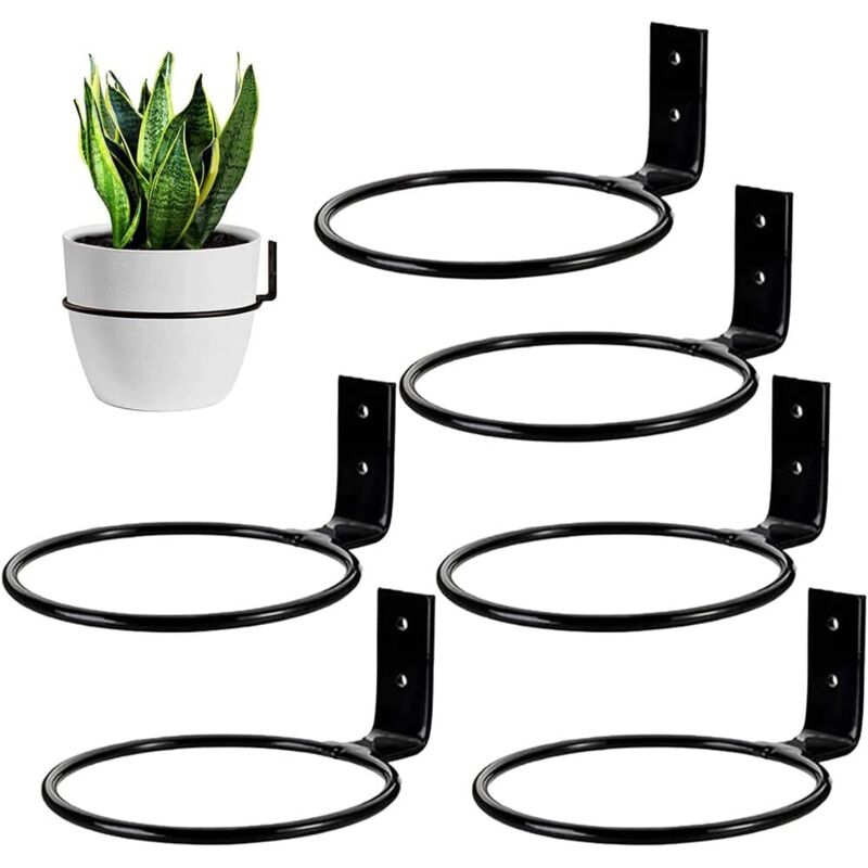 6er-set 18 Cm Wand-blumentöpfehalter – Faltbar – Metall – Für Haus, Garten, Balkon – Schwarz