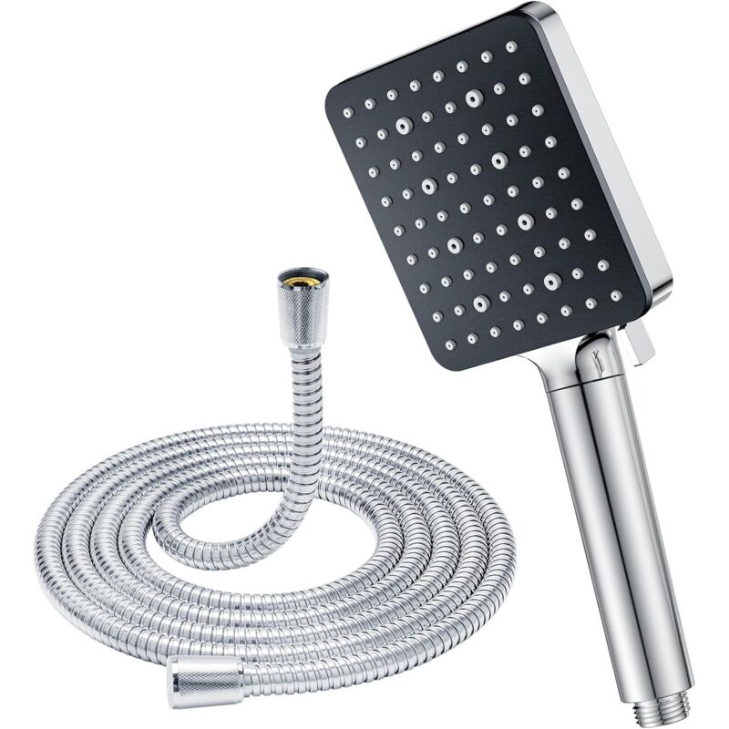 Duschkopf Mit 1,5 M Schlauch, Yeaupe Pro Wasserspar-duschkopf Mit 6 Strahlarten, Quadratischem Duschkopffilter (115 X 100 Mm), Hochdruck-duschkopf Mit Anti-kalk-funktion, Chrom