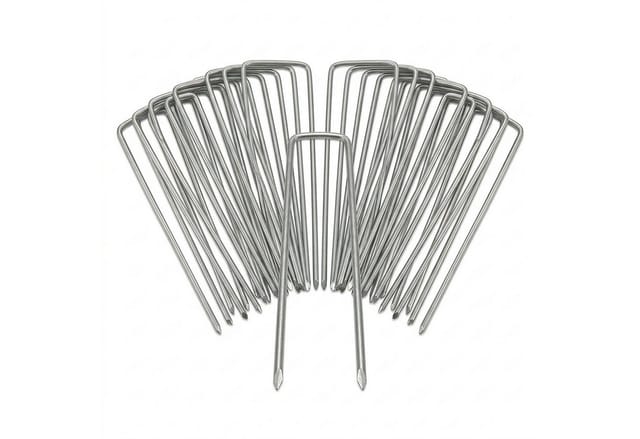 Relaxdays - Bodenanker, 25er Set, Rostbeständig, Angeschrägte Enden, Zum Einschlagen, 15cm lang, Verzinkter Stahl, Silber