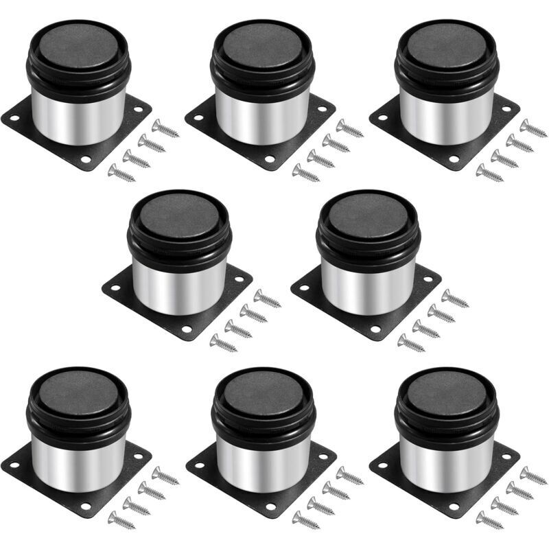 8-teiliges Set Verstellbarer Möbelfüße, 5 Cm, Rund, Edelstahl, Höhenverstellbar 0-15 Mm, Für Sofabeine, Möbelbeine, Mit Schrauben