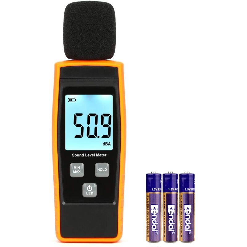 Dezibelmesser – Tragbares Schallpegelmessgerät, Digitales Schallpegelmessgerät – Messbereich 30–130 Db(a), Geräuschpegel- Und Dezibel-überwachungsgerät – Gelb (batterie Enthalten)