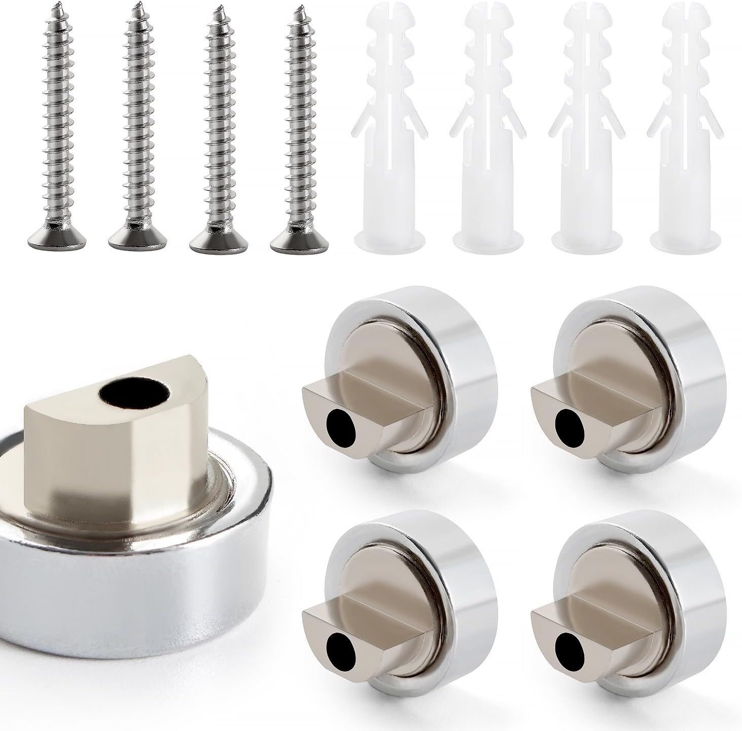 4 Stück 6-7 Mm Spiegelclips, Glasclips Aus Zinklegierung, Befestigungsklammern Für Spiegel, Spiegelclips Mit Kappen Und Schrauben, Für Spiegel Und Glas Mit 6-7 Mm Dicke, Rund