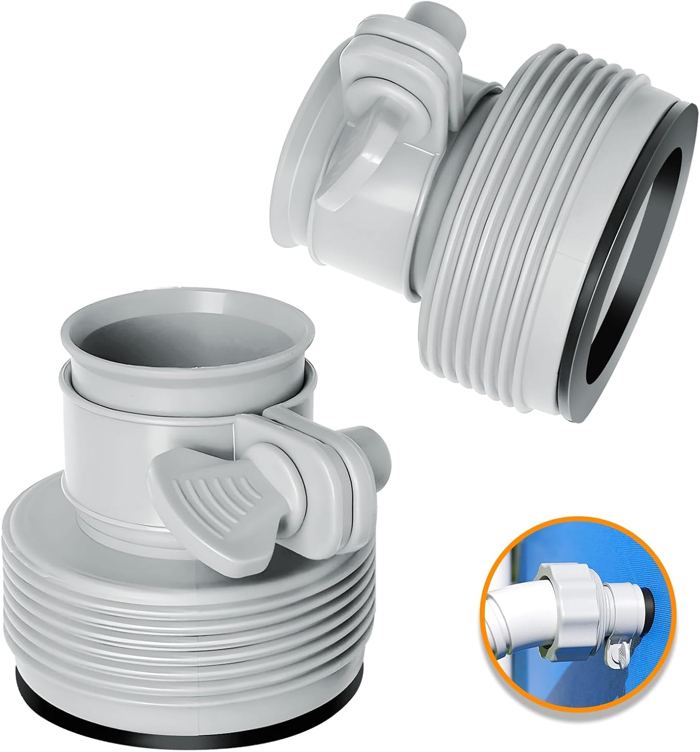 Schlauchadapter B-modell 25009, Hosenadapter Für Pumpen, Poolschlauchadapter Mit Gewinde, Poolschlauchadapter Für 1,5"- Und 1,25"-anschlüsse