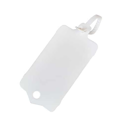Packung Mit 100 Wiederverwendbaren, Unbedruckten Kunststoffetiketten – 3,7 X 6,3 Cm – Gezahnter Verschlussstreifen Mit Großem Kunststoffetikett – Wasserfest – Zum Beschriften (weiß, 100 Stück)