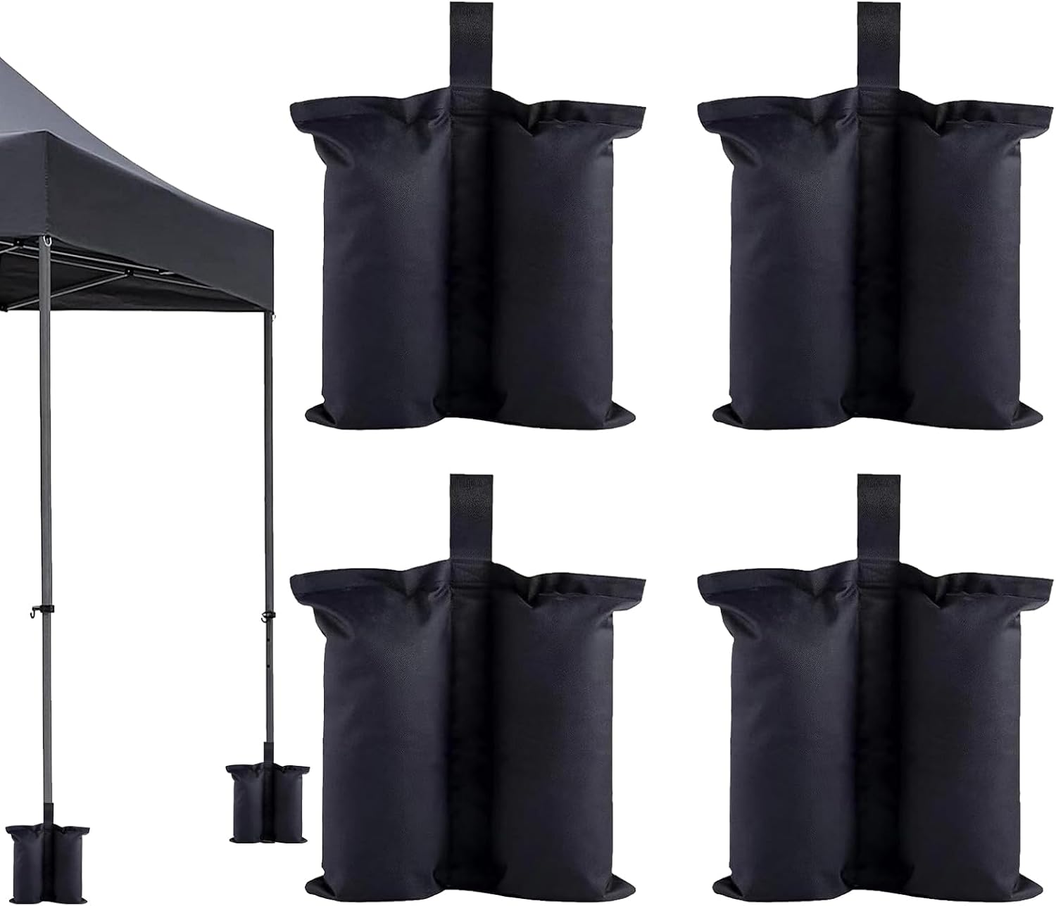 Sandsäcke Für Den Außenbereich: 4 Windfeste Sandsäcke Für Zelte (34 × 34 Cm) – Zur Befestigung Von Zeltstangen, Als Pavillongewichte, Für Camping, Strand Und Garten