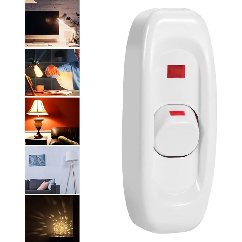 5 Stück Ac 250v 10a Kompakter Kunststoff Ein/aus-wippschalter Led-wippschalter Inline-kabel-lichtlampenschalter Lötanschluss-tastensteuerung (weiß)