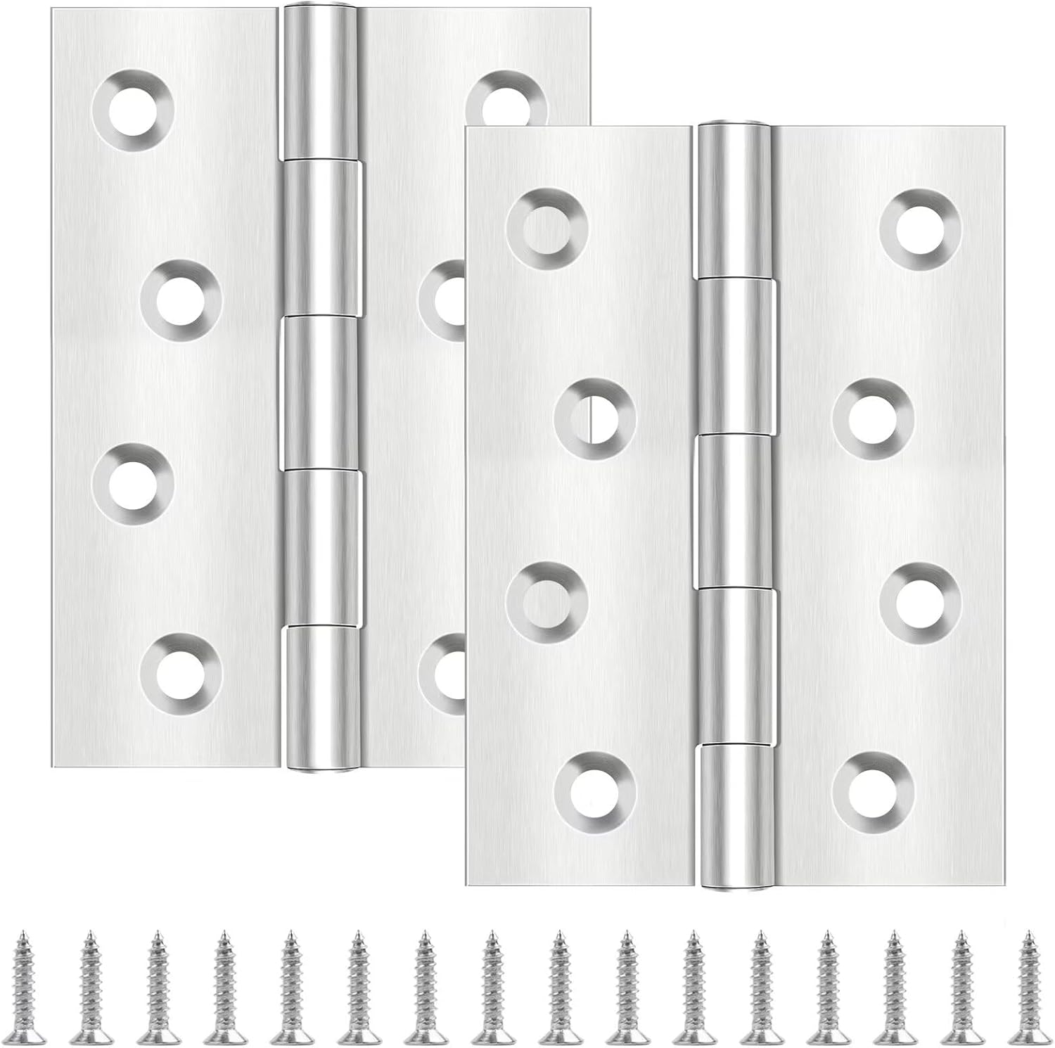 Set Mit 4 Türbändern Aus Edelstahl, 100 Mm X 70 Mm, Für Holztüren, Gartenhaus-scharniere Für Innen- Und Außentüren, Inklusive 32 Schrauben