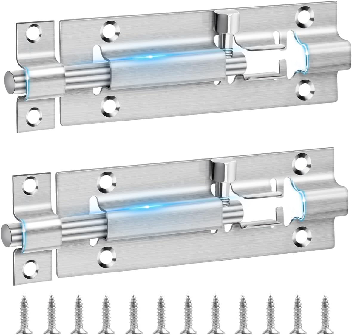 Set Mit 2 Türschlössern Aus Edelstahl, 10,2 Cm