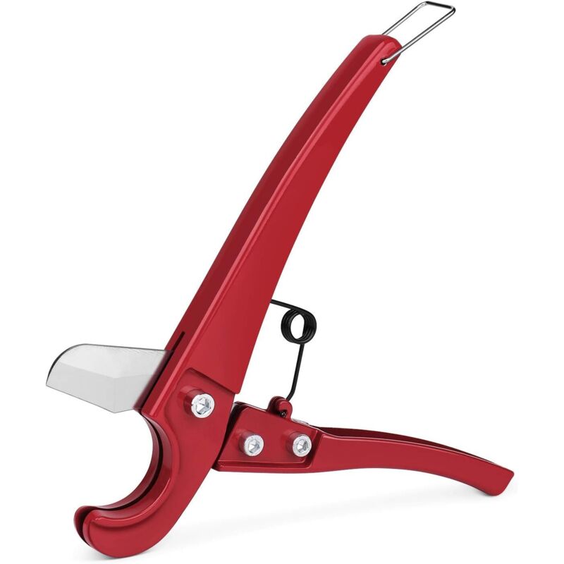 Professioneller Einhand-rohr- Und Schlauchschneider, Schnelle Pvc-rohrschere – Saubere, Gerade Schnitte – Ideal Für Installateure, Handwerker Und Heimwerker – Rot, Geeignet Für Durchmesser