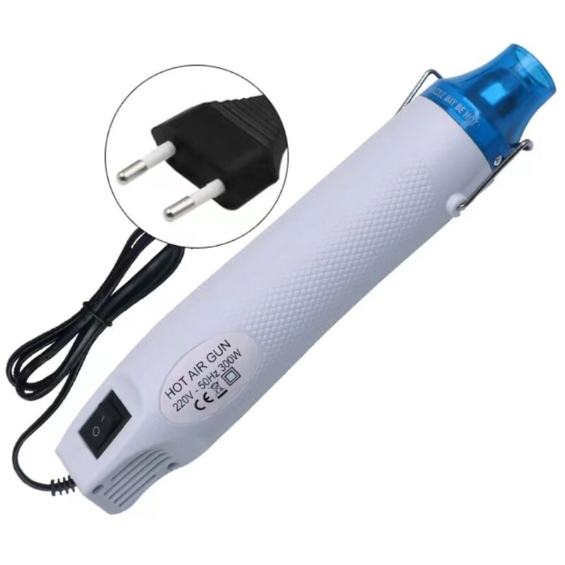 Mini-heißluftpistole 300w, Tragbare Heißluftpistole Für Diy-projekte Zum Trocknen Von Farbe, Stempeln Und Erhitzen Von Ton (weiß)