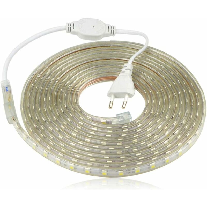 Led-streifen, Wasserdichter Led-streifen, 220-v-led-streifenleuchte, 5050 Ip65 Wasserdichter Led-streifen, Warmweiß (4 M)