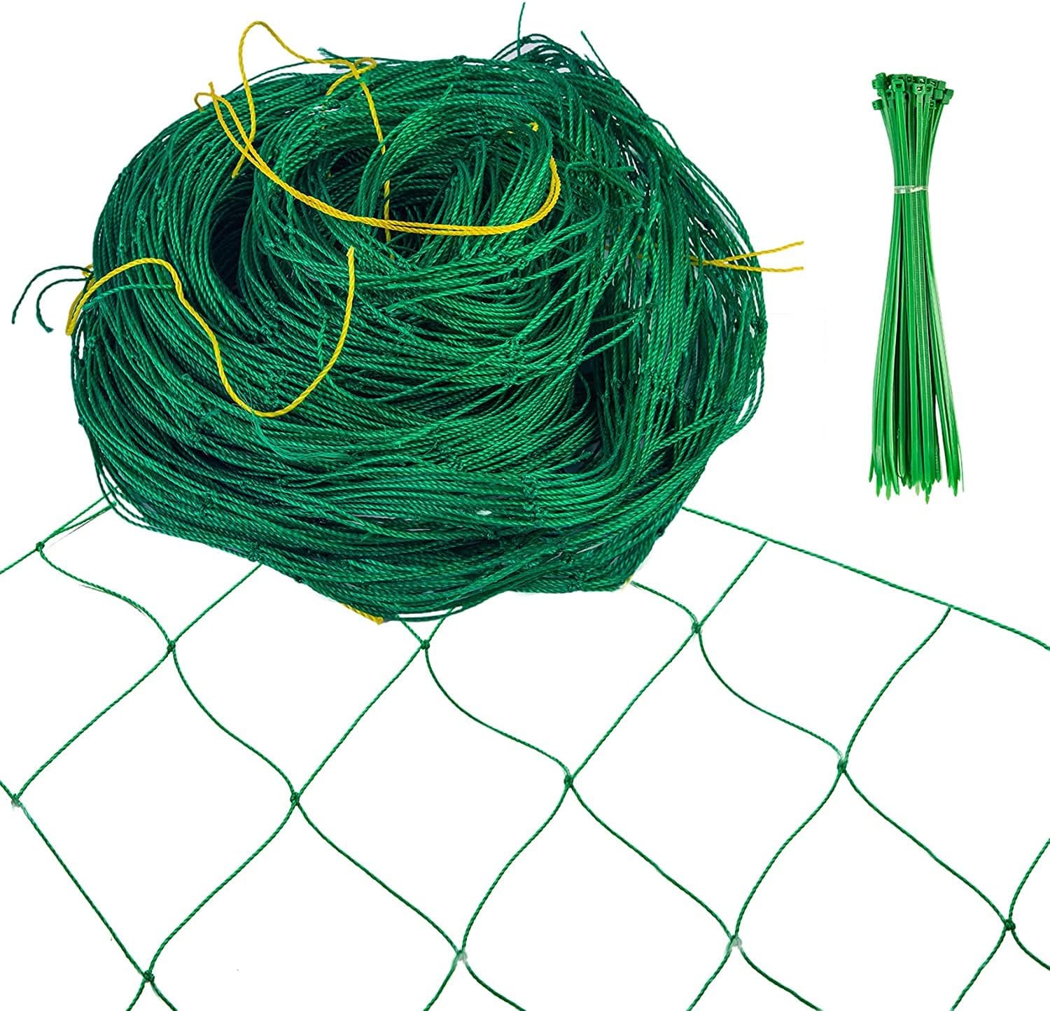 Kletternetz Für Pflanzen, 1,8 X 5 M Nylon-gartenranknetz Für Kletterpflanzen Mit 50 Kabelbindern, Stütznetz Für Die Ernte Von Gurken, Tomaten Und Anderem Gemüse
