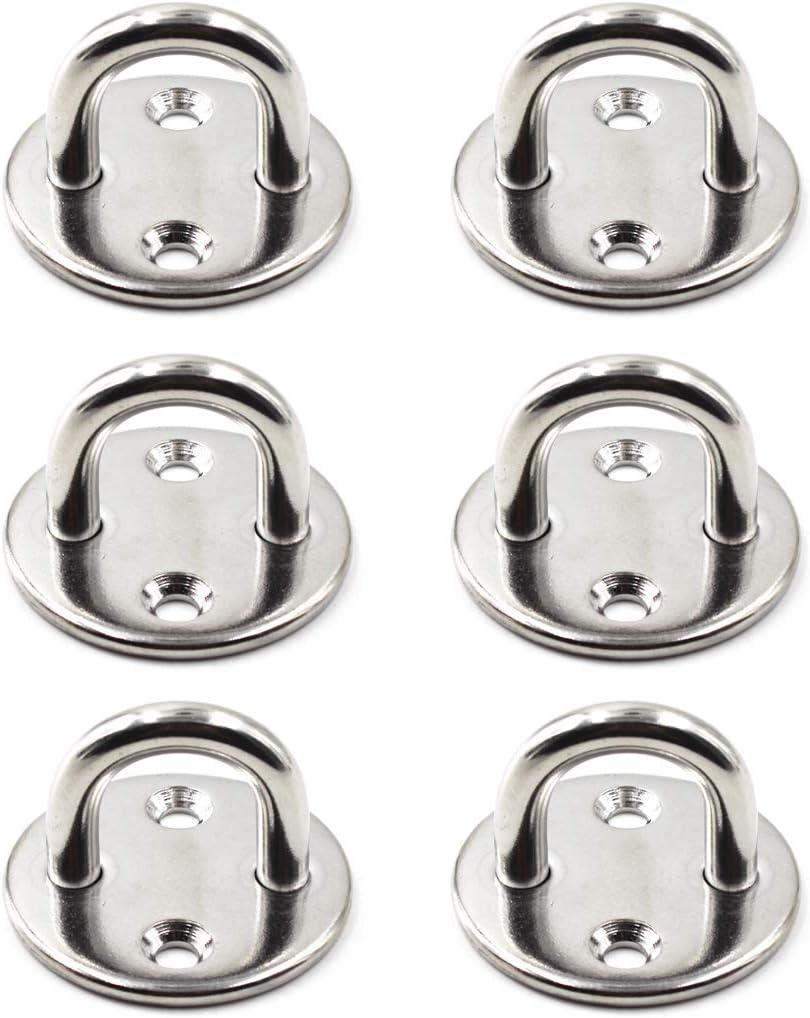 Hochleistungs-decken-/wandbefestigungshaken, Ankerplatte, Öse, Edelstahl 304, 1/4" 6 Mm (6 Stück)