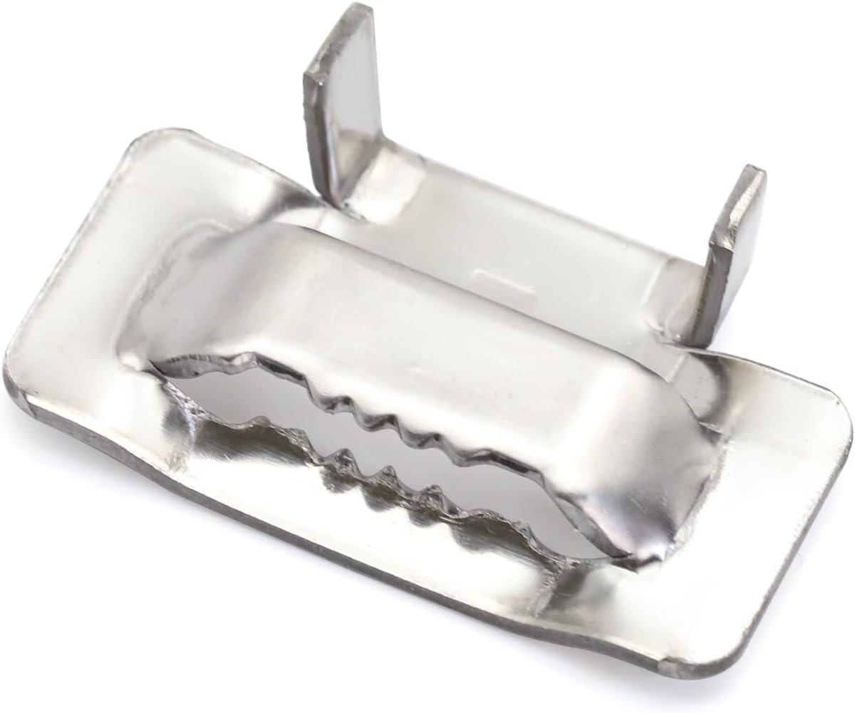 100 Stück 19-mm-stahlbandschlaufen, Stahlbandverbinder Für 17–20 Mm Breite Bänder Für Außenbefestigungen Und Anwendungen Mit Hoher Beanspruchung