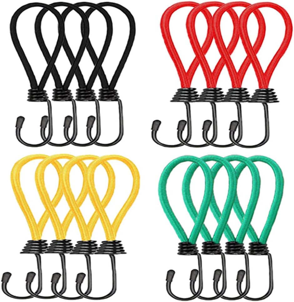 16 Stück Elastische Bungee-seile Mit Haken, Zelthaken, Campingzelthaken, Gummi-bungee-gurte, Für Camping, Planen, Markisen, Zelte