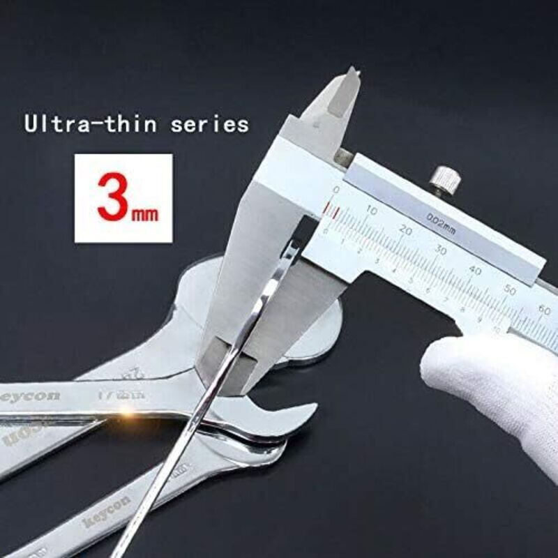 Extradünner Maulschlüssel 11 X 13 Mm – Chrom-vanadium-stahl – Für Beengte Platzverhältnisse – 3 Mm Dick – Ergonomische Flachköpfe