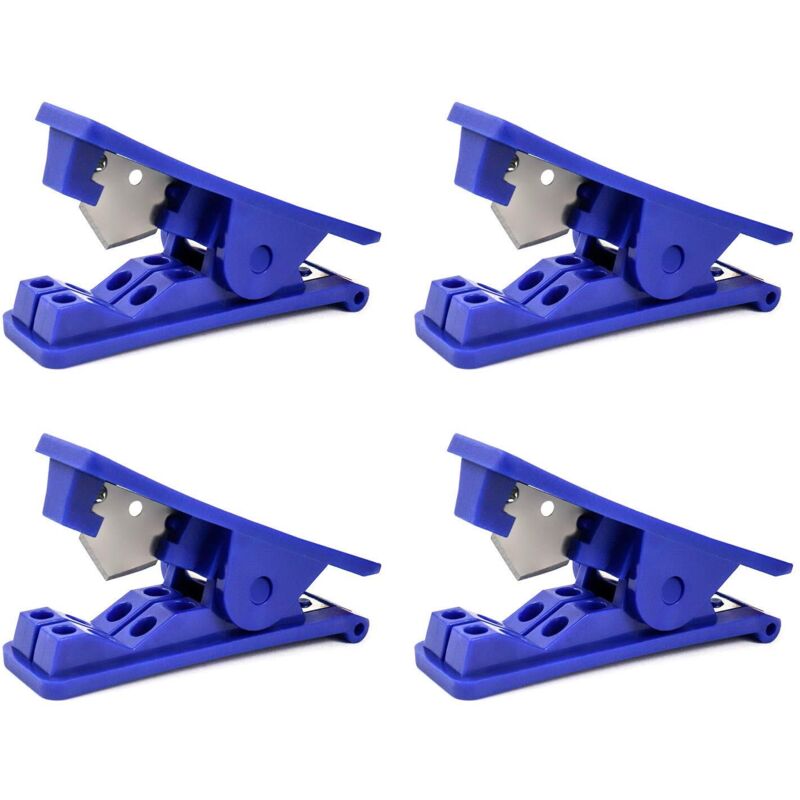 Set Mit 4 Kunststoff-rohrschneidern, Preisgünstige Gummi-rohrschneider Für Silikon-, Pvc-, Pu- Und Nylonschläuche Bis 12 Mm Außendurchmesser, Blau