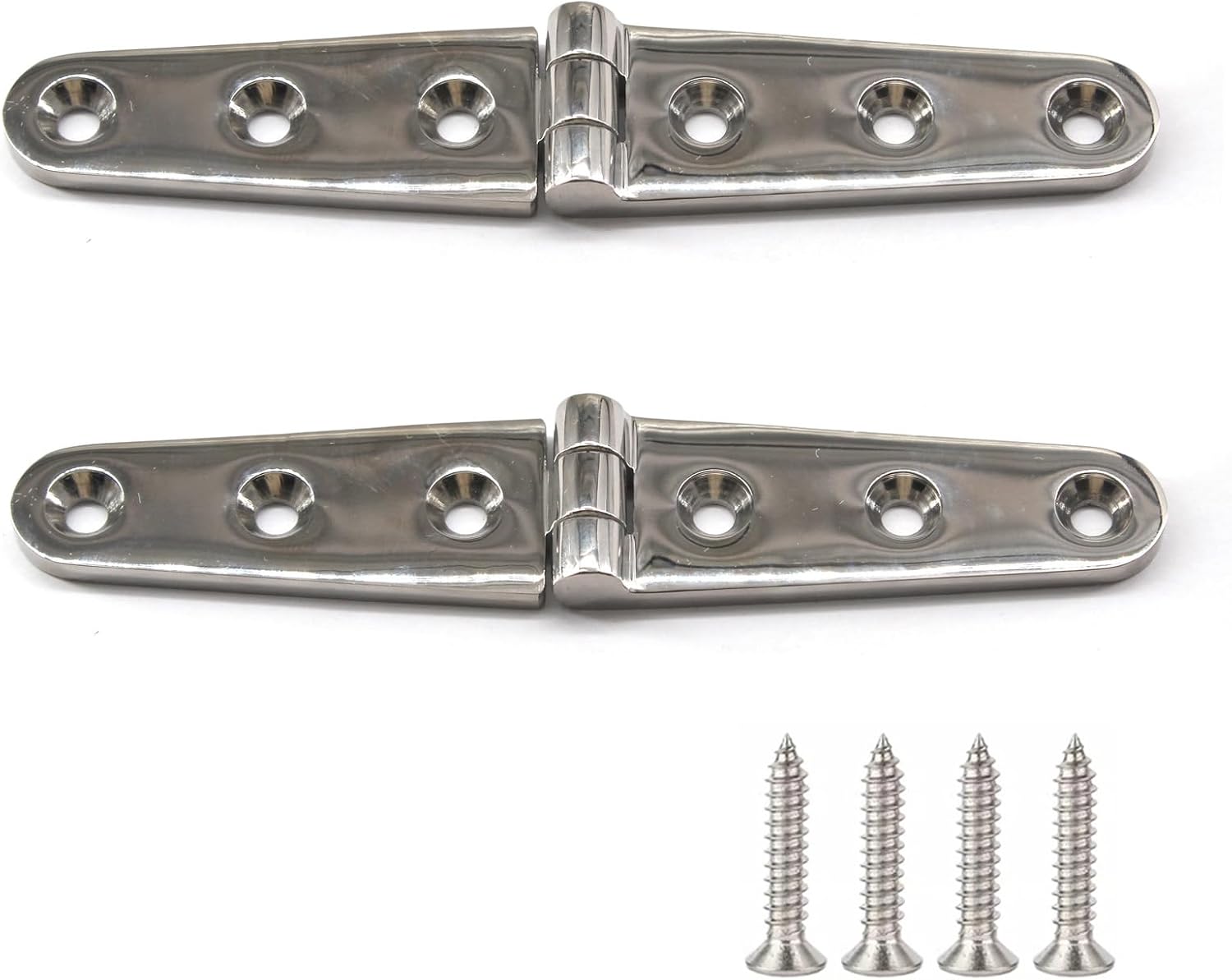 Set Mit 2 Hochbelastbaren Türscharnieren Aus Seewasserbeständigem Edelstahl 316, 28 X 152 Mm