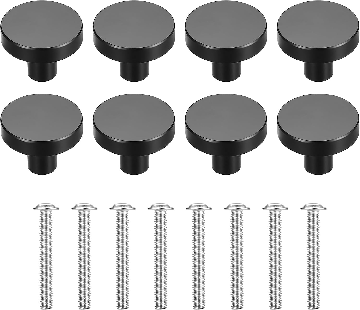 Set Mit 8 Runden Möbelgriffen, Schubladenknöpfen, Schrankgriffen, Türgriffen Für Kleiderschränke, Küchen, Kommoden, Schubladengriffen – Schwarz