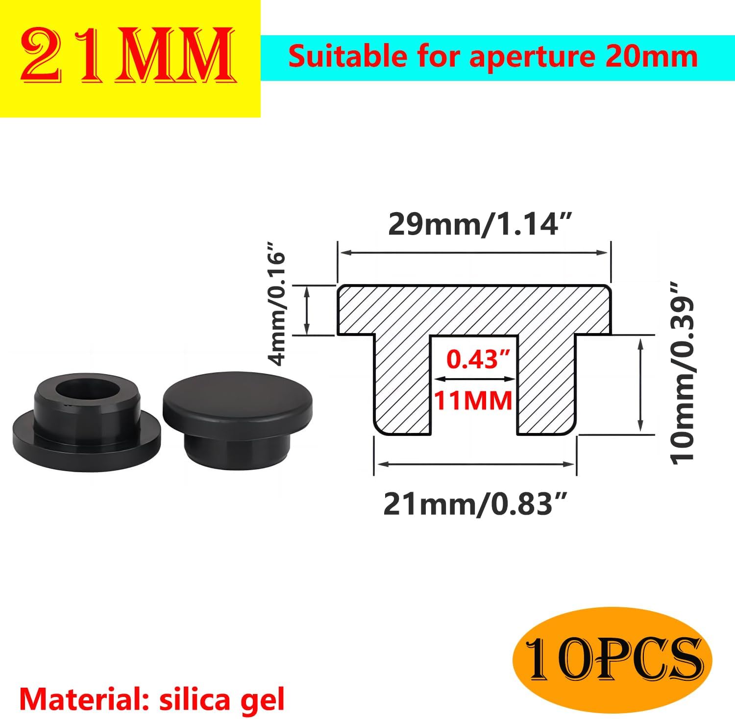 10 Silikon-lochstopfen, Möbellochstopfen, Runde Stopfen, Flexible Lochabdeckungen Für 20-mm-löcher