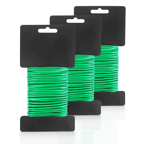 2er-pack Gummierte Pflanzendrähte – 3,5 Mm X 20 M – Grün – Flexibler, Gummierter Gartendraht – Dicker Verbindungsdraht – Für Kletterpflanzen – Pflanzenstütze Im Garten