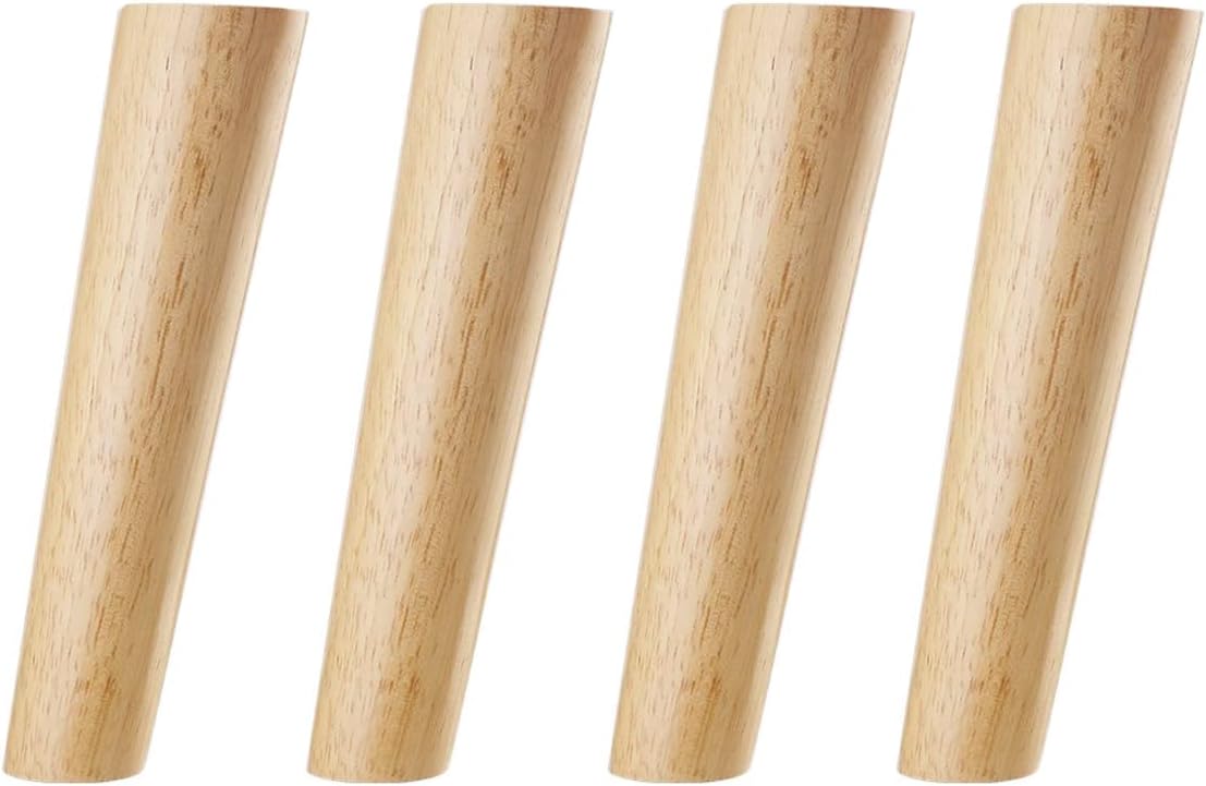 25 Cm Lange, Schräg Zulaufende Möbelbeine Aus Holz, In Holzfarbe, Robust, Inklusive Schrauben Und Filzgleitern