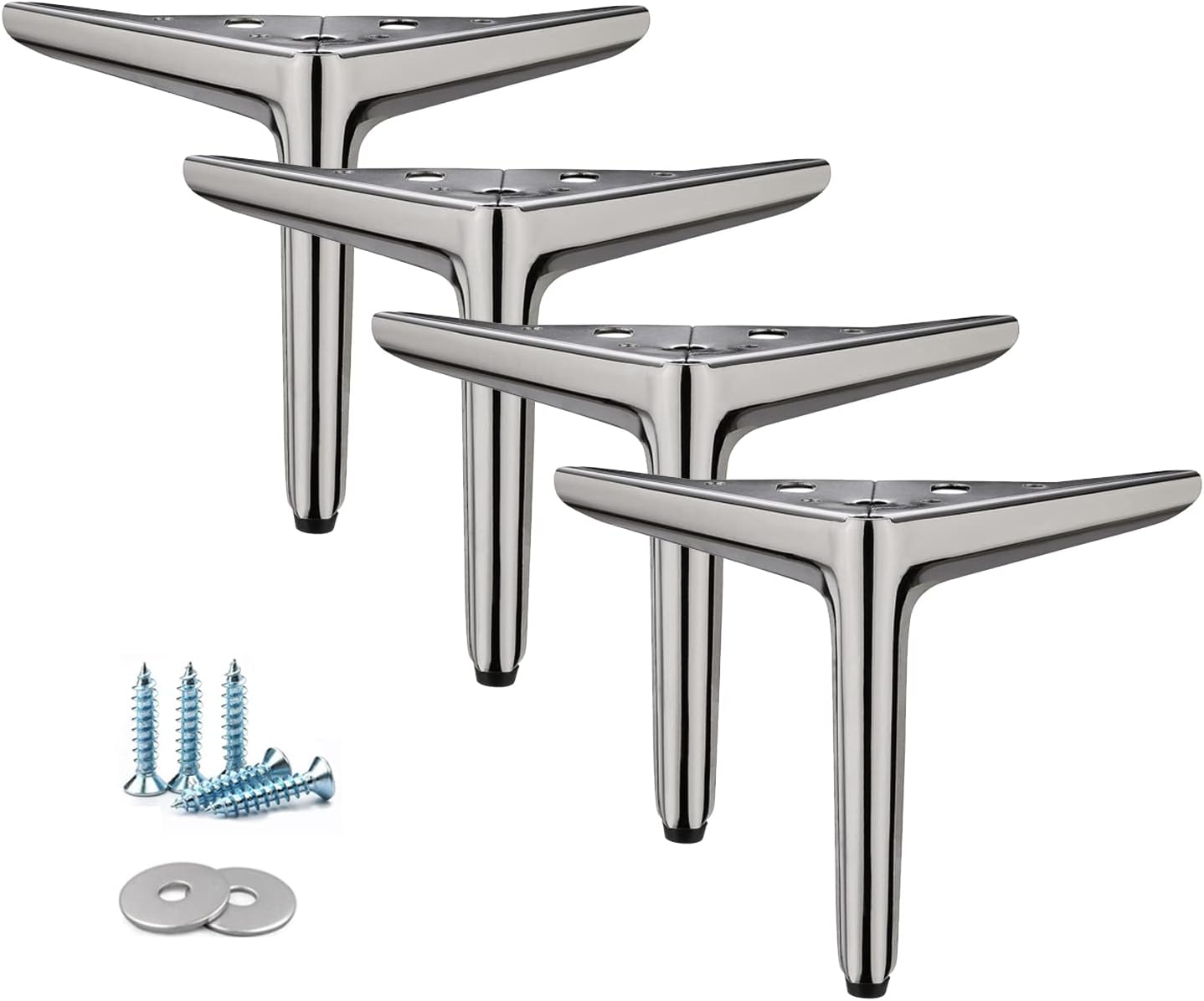 Set Mit 4 Schwarzen, Dreieckigen Möbelfüßen Aus Titan, 15 Cm, Galvanisch Poliert, Für Schränke, Sofas, Couchtische, Tv-möbel Und Andere Möbel