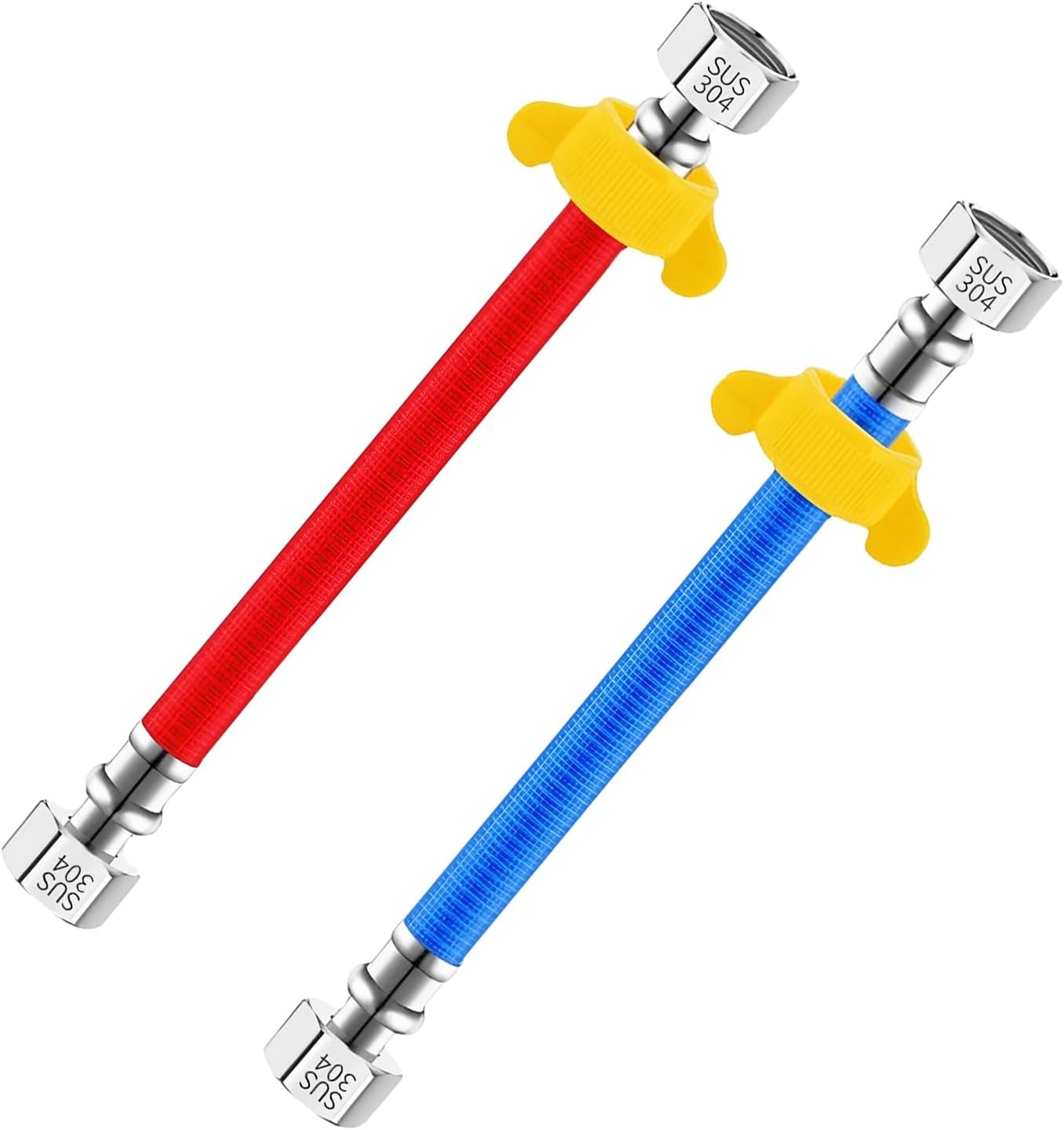 2 Flexible Zulaufschläuche Aus Edelstahl 304, G1/2"-schlauchverbinder Für Warm- Und Kaltwasserbereiter, 20 Cm