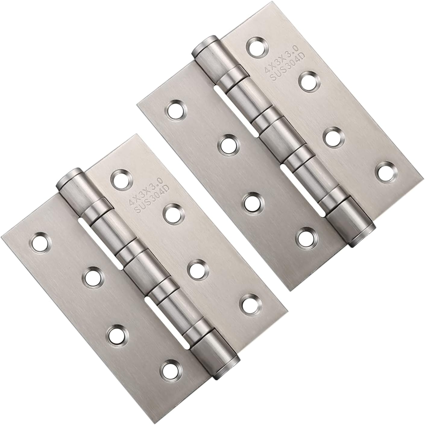 4 Stück Fensterscharniere 100 Mm, Schranktürscharniere, Edelstahlverbinder, 4"-kugellager Mit Schrauben, Silber
