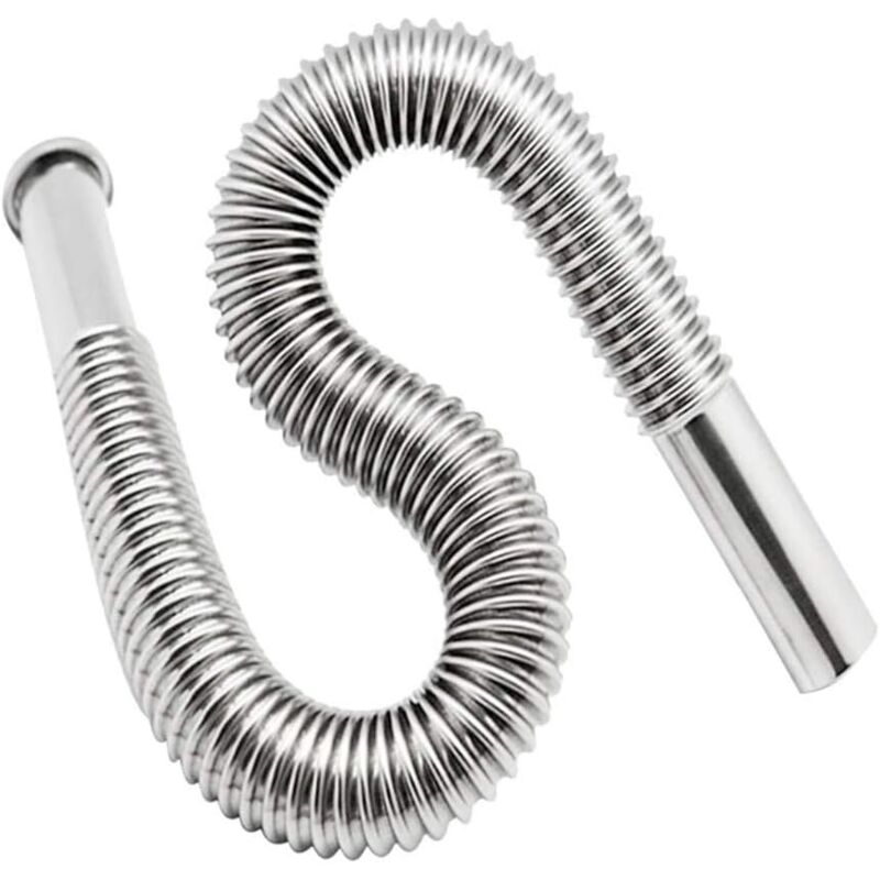 Flexibler Edelstahl-schlauchverbinder – 80 Cm Ablaufschlauch – Geriffeltes Design Für Schnelles Ablaufen Und Flexible Anpassung