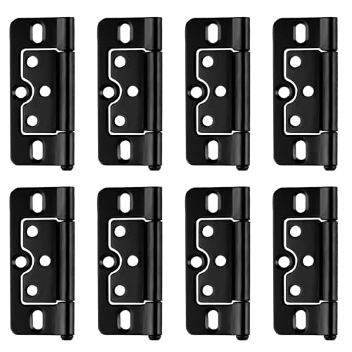 8 Stück Hochleistungs-türscharniere, Schwarze Falttürscharniere, Geräuschlose Falttürscharniere Ohne Einsteckschloss, Scharniere Für Den Innen- Und Außenbereich, Fenster Und Schränke (76 Mm X 35 Mm)