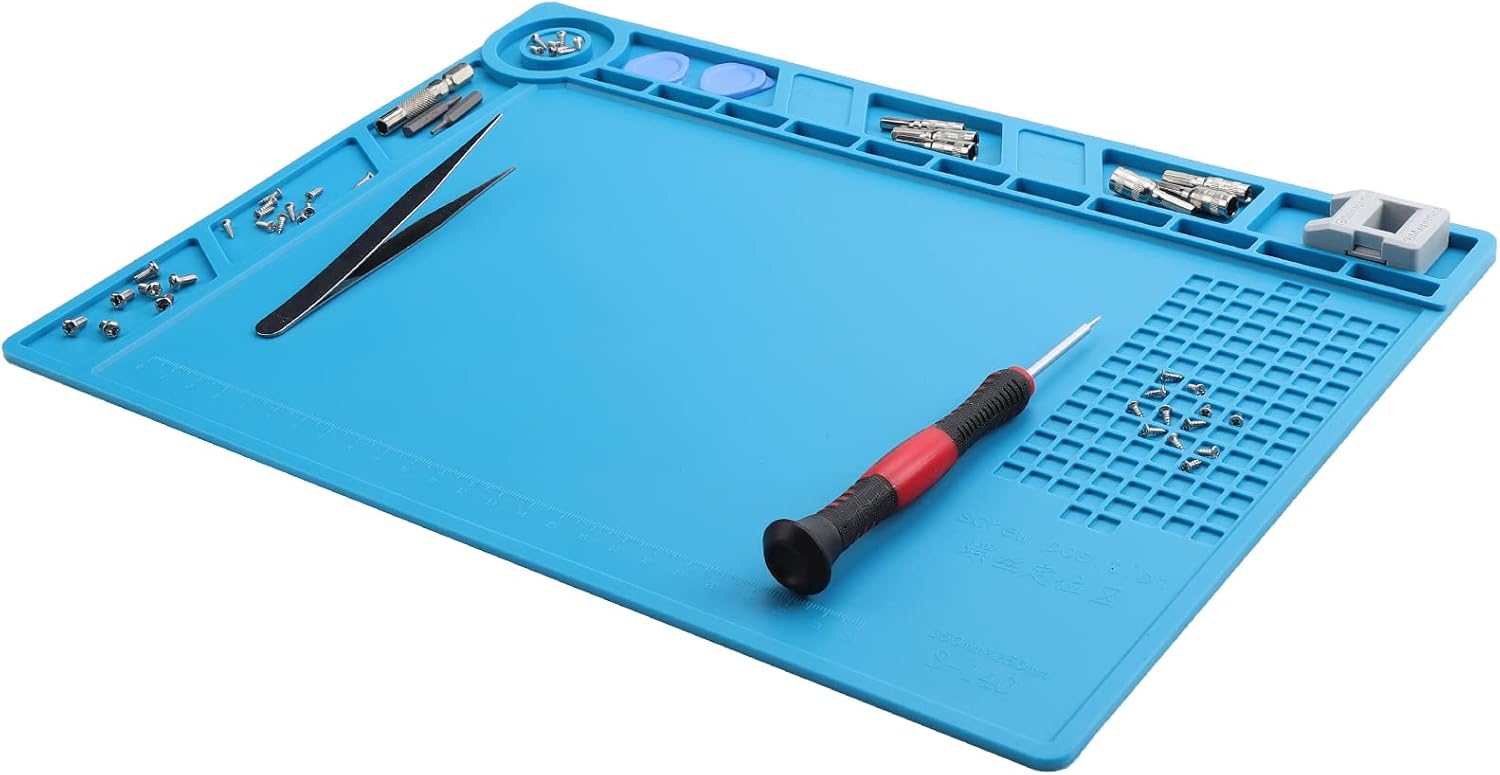 Hitzebeständige Magnetische Silikon-lötmatte Bis 500 °c, Reparaturmatte Für Elektronische Geräte, Matte Für Lötpistolen, Hartlöten (350 Mm X 250 Mm)