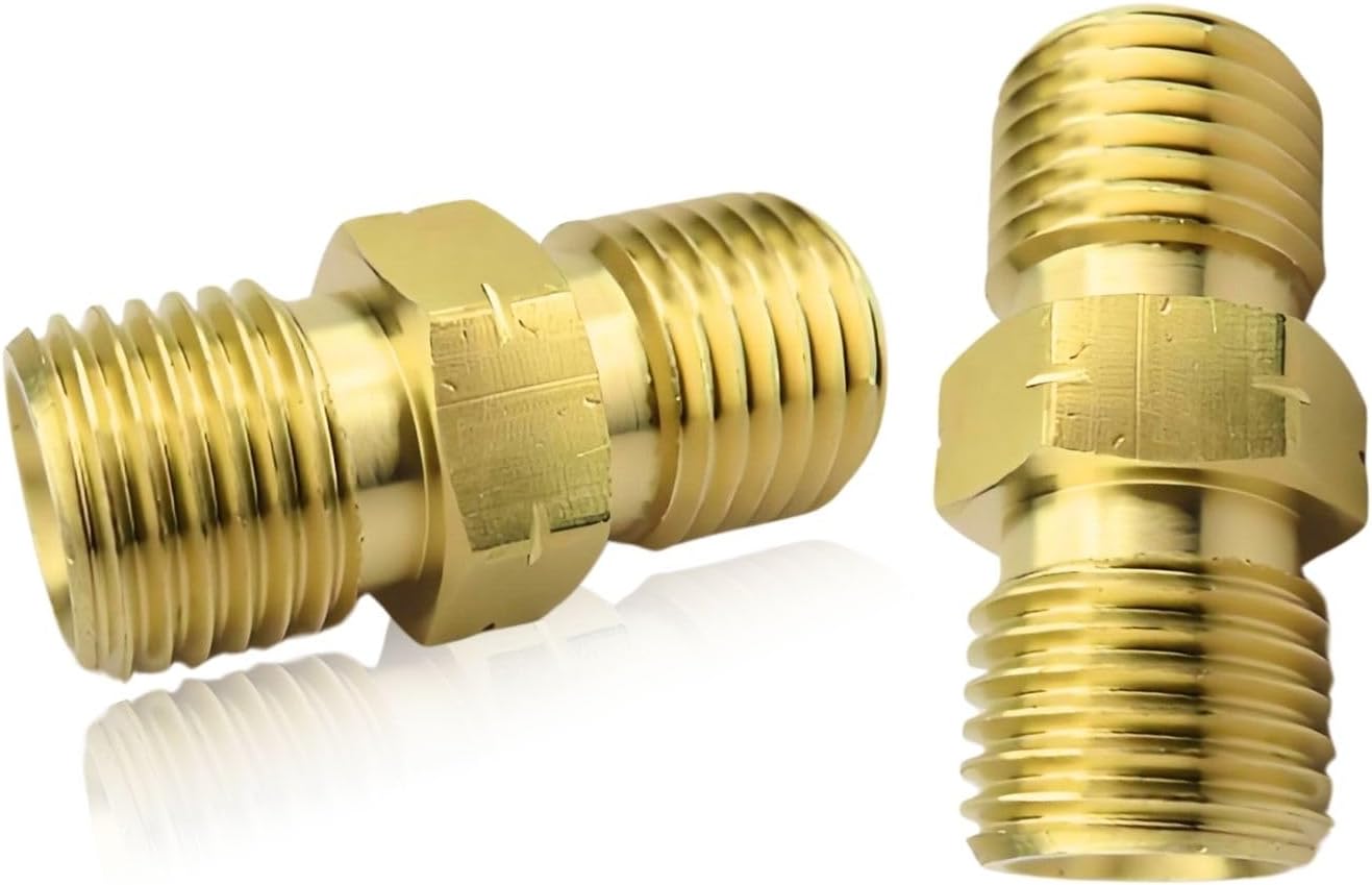 Set Mit 2 Schnellkupplungen Für Gasleitungen – Gasrohrverschraubung – 1/4" Ag – Schnellkupplung Aus Messing – Für Klimaanlagen Und Solarwarmwasseranlagen