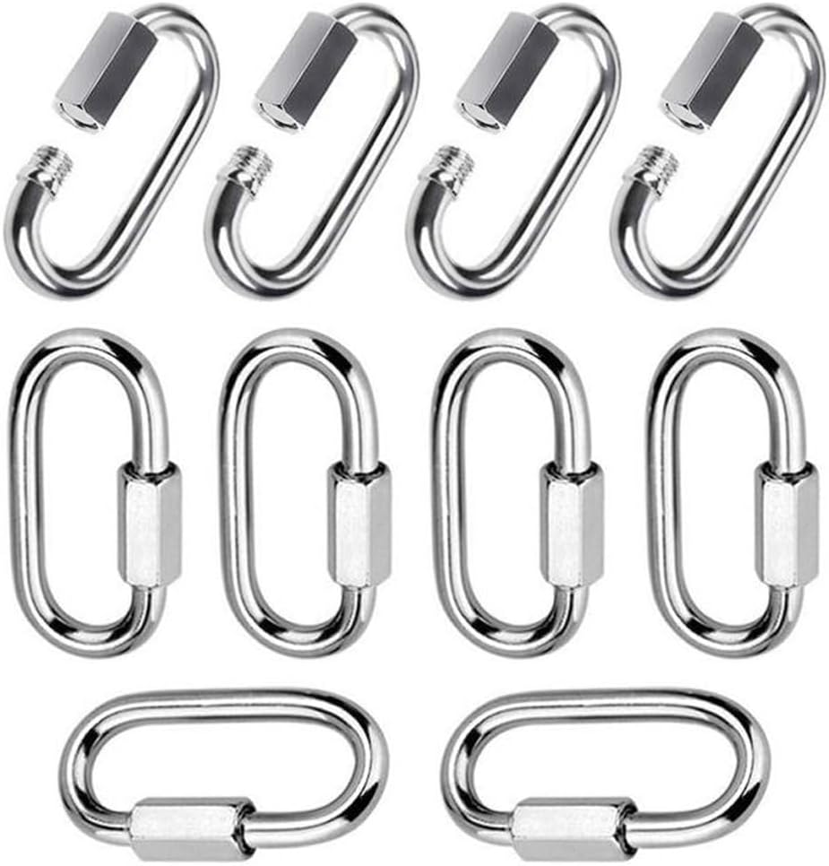 10 Stück M6-schraubkarabiner-schnellverbinder Aus Edelstahl 304 – Mit Schraubverschluss Zum Verbinden Von Seilen, Ketten Und Takelage