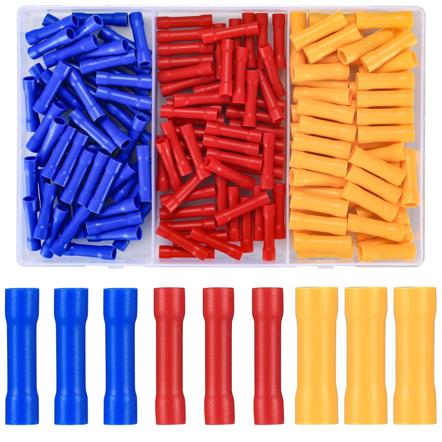 160-teiliges Endverbinder-set, Runde Crimp-kfz-elektroanschlüsse, Crimp-endverbinder Mit Isolierten Crimp-anschlüssen, Gerade Elektrische Draht-crimp-anschlüsse