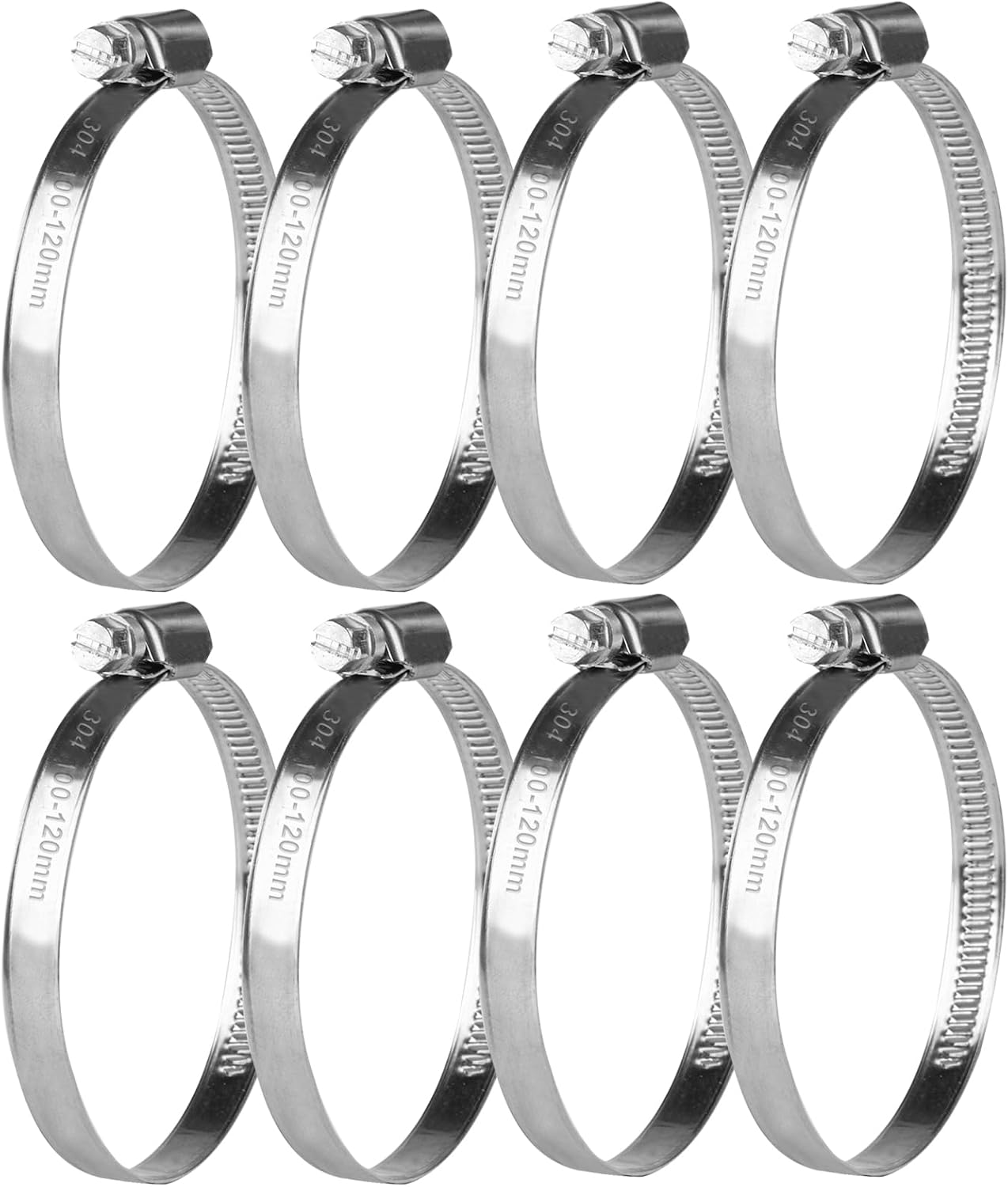 8 Stück Verstellbare Schlauchschellen 100-120 Mm, Edelstahl-schlauchschellen, Metall-schraubschellen, Schlauchbolzen Für Benzin-, Diesel- Und Schwimmbadschläuche