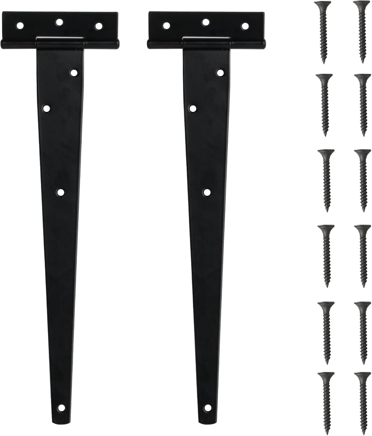 2 Stück Schwarze T-scharniere, 300 Mm Hochleistungsscharniere, Gerade Metallscharniere, Scheunentorscharniere, Scharniere Für Holztüren, Gartentore, Fenster
