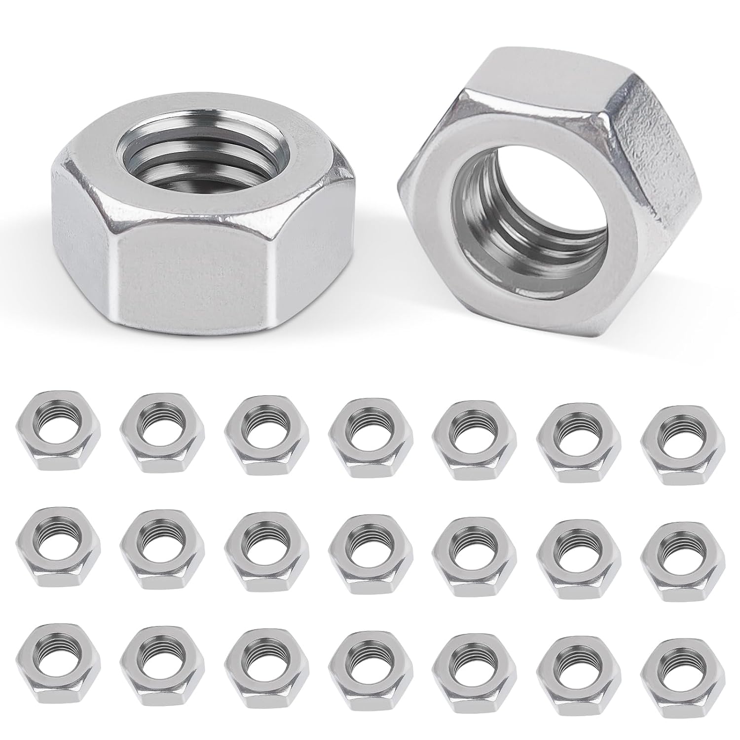 Packung Mit 100 M6-sechskantmuttern Aus Kohlenstoffstahl Din934 - Verstellbares Gewinde Mit Nut