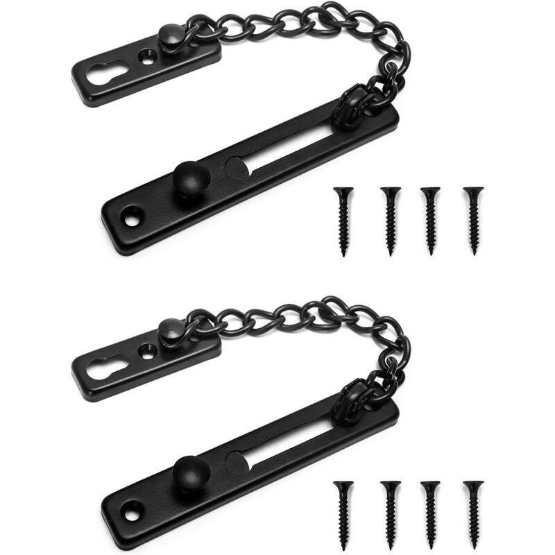 Set Mit 2 Türketten Mit Schrauben, Diebstahlsicherung Für Innentüren, Sicherheitssystem Für Zuhause